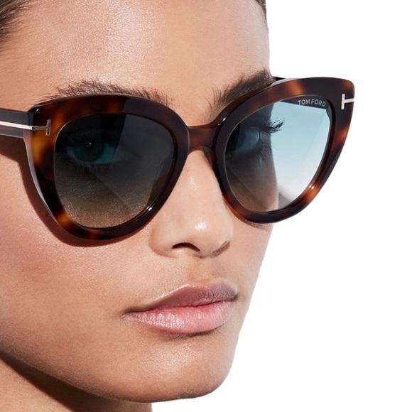 Tom FORD Cat-Eye Polarized Sunglasses in Tortoise Izzi Acetate Designer New - Picture 2 of 5